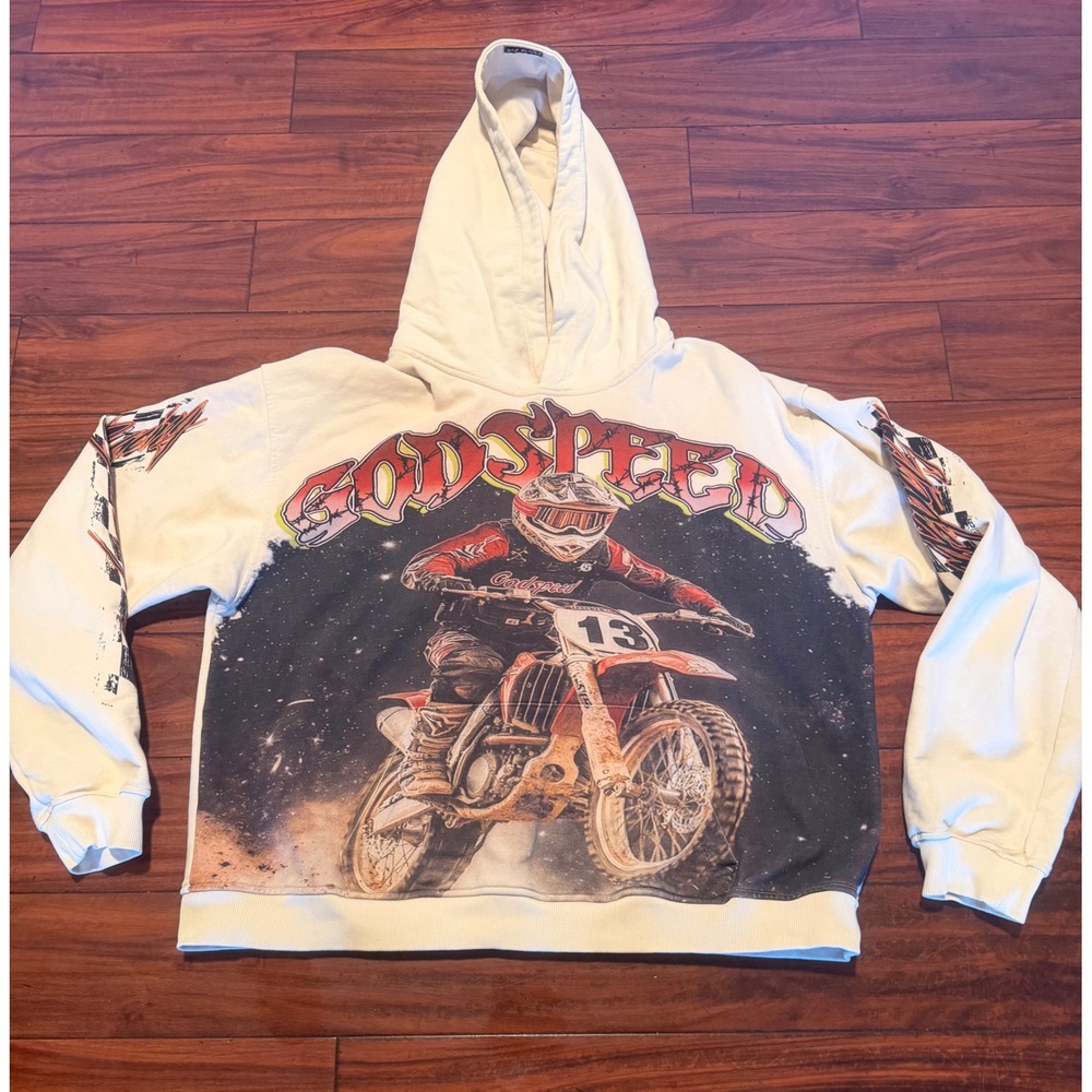 Godspeed Rarity Collection Motocross Hoodie Bone colorway Streetwear Large